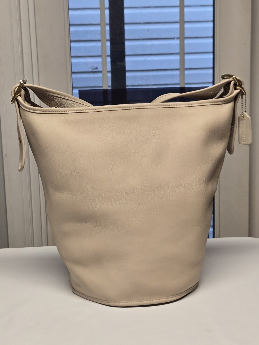 Coach Vintage 90's Bone Duffle Sac XL Hobo Bucket Shoulder Bag - Picture 2 of 7